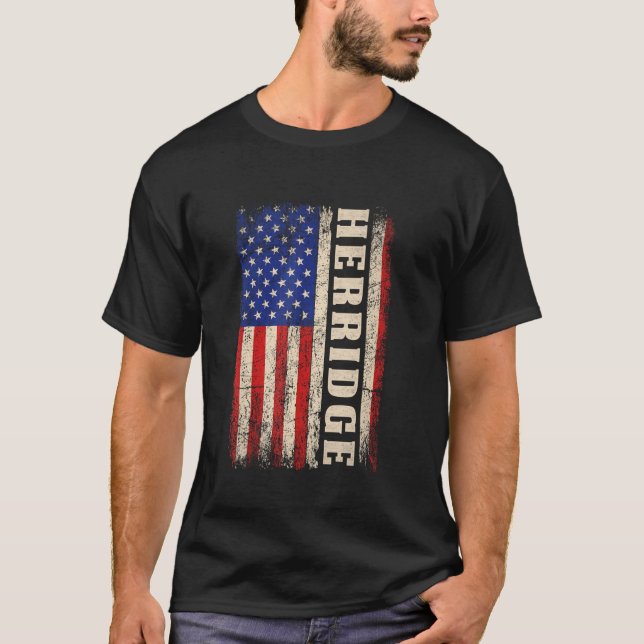 T-shirt Chemise Dernier Nom HERRIDGE HERRIDGE Nom Drapeau  (Devant)