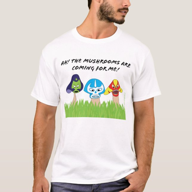 T-shirt Chemise des champignons des Hommes-Luchador (Devant)