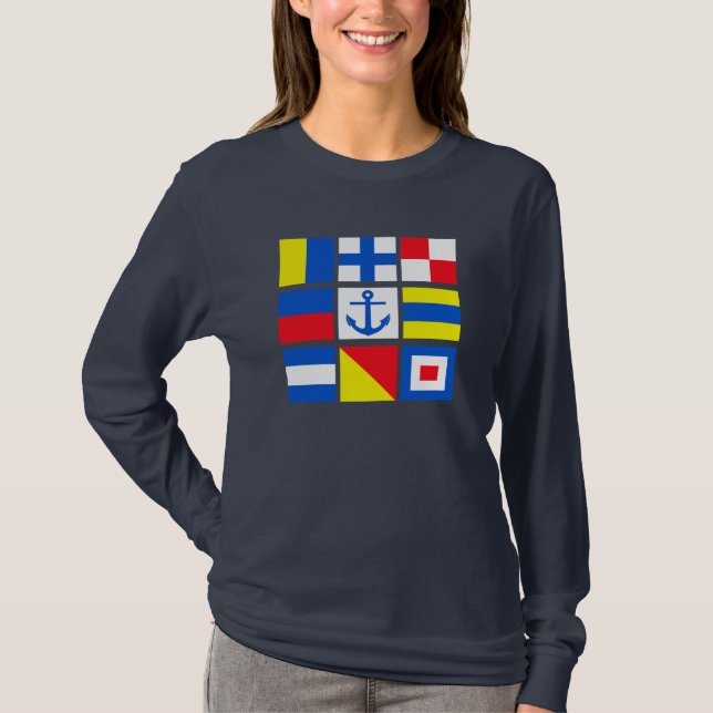 T-shirt Chemise des drapeaux maritimes - choisir style & c (Devant)