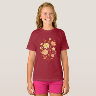 T-shirt chemise des filles de bouquet floral pastel - doux