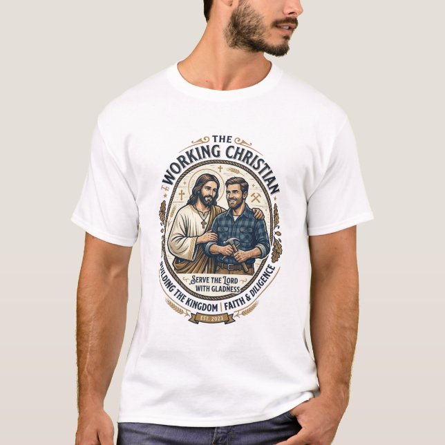T-shirt Chemise des métiers de la construction Jésus Graph (Devant)