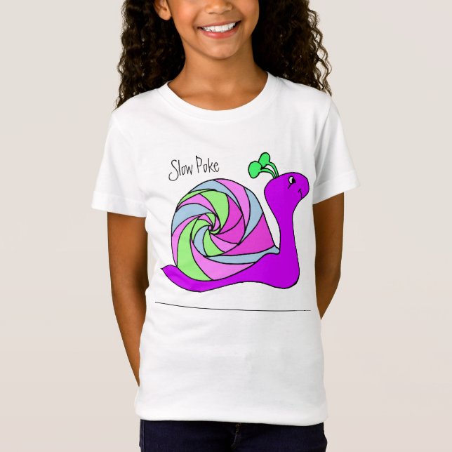 T-Shirt Chemise d'escargot pour des filles (Devant)