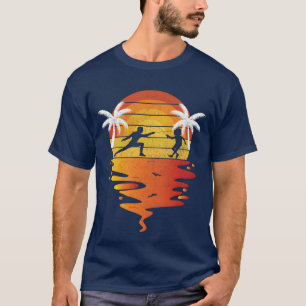 T-shirt Chemise d'escrime retro coucher de soleil 70s vint