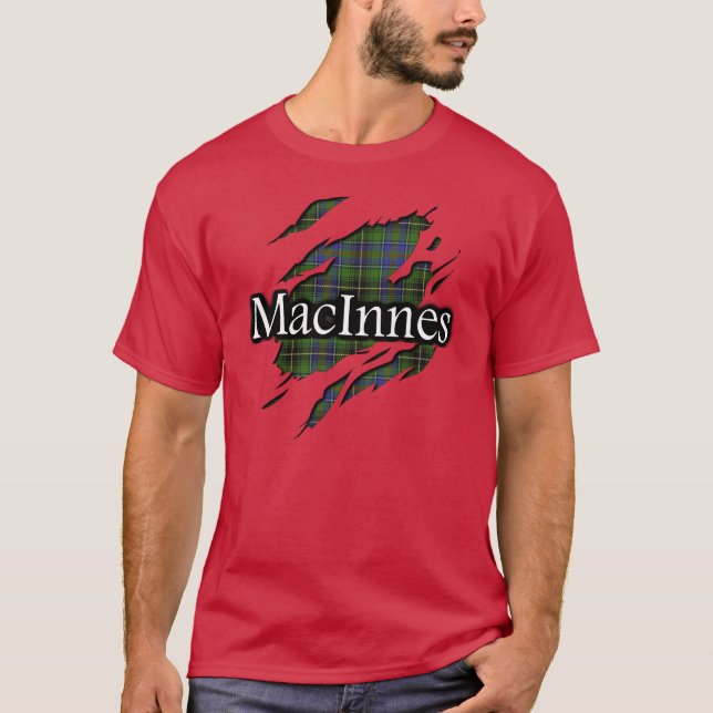 T-shirt Chemise d'esprit de tartan de MacInnes de clan (Devant)
