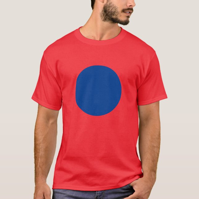 T-shirt Chemise d'état bleu point rouge (Devant)