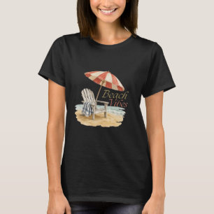 T-shirt Chemise d'été à aquarelle de chaise de plage Beach