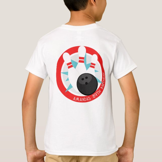 T-shirt Chemise d'événement Bowling avec nom sur la poche  (Dos)