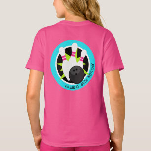 T-shirt Chemise d'événement Neon Bowling avec nom sur la p