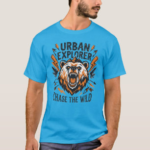 T-shirt Chemise d'explorateur urbain Ours Aventure Randonn