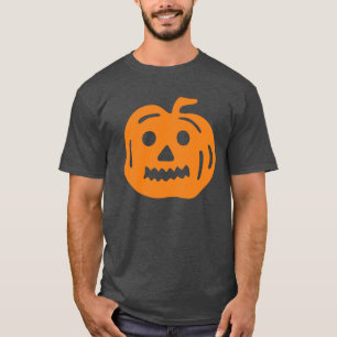 T-shirt Chemise d'Halloween Citrouille Jack-O-Lantern oran