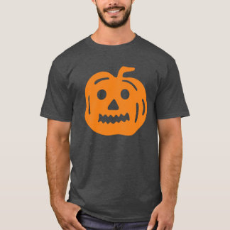 T-shirt Chemise d'Halloween Citrouille Jack-O-Lantern oran