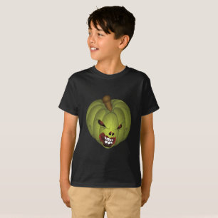 T-shirt Chemise d'Halloween Citrouille vert effrayant