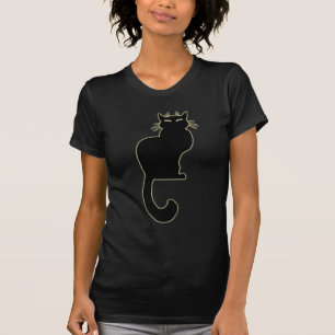 T-shirt Chemise d'Halloween Femme gros chat Dames Chat Top