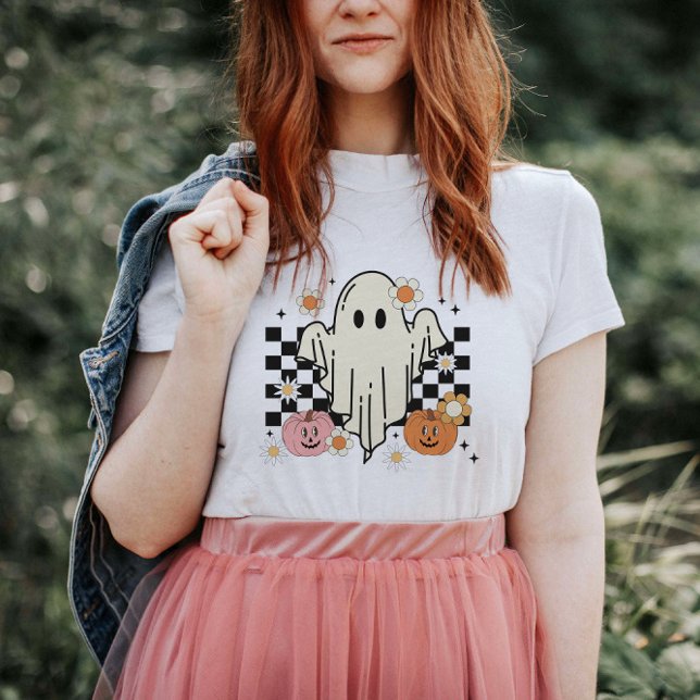 T-shirt Chemise d'Halloween Ghost Retro Super pour femmes (Créateur téléchargé)