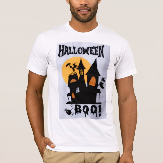 T-shirt Chemise d'Halloween mignonne effrayant (Devant)