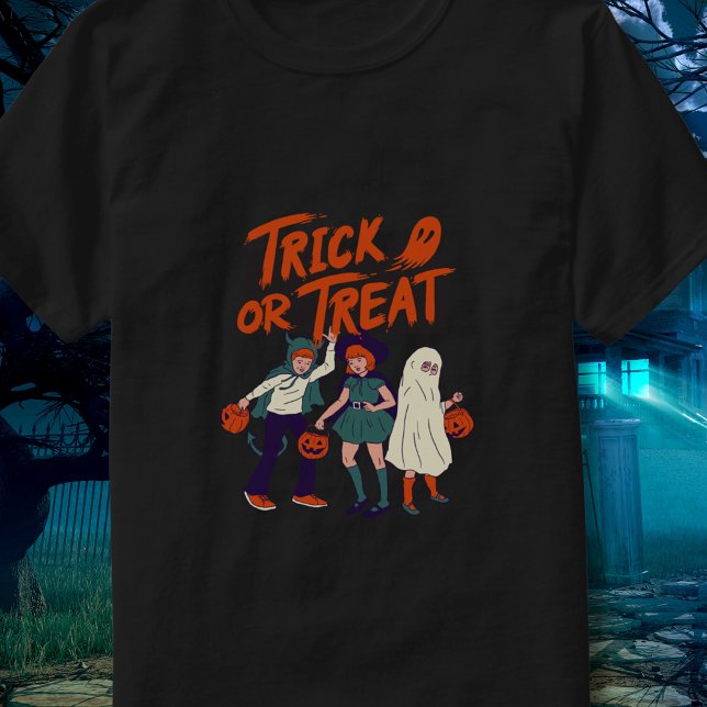 T-shirt Chemise d'Halloween Retro Trick ou Treat Kids (Créateur téléchargé)