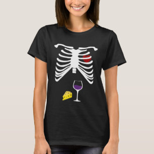 T-shirt Chemise d'Halloween Squelette Vin Xray Drôle femme