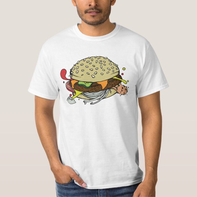 T-shirt Chemise d'hamburger de budget (Devant)