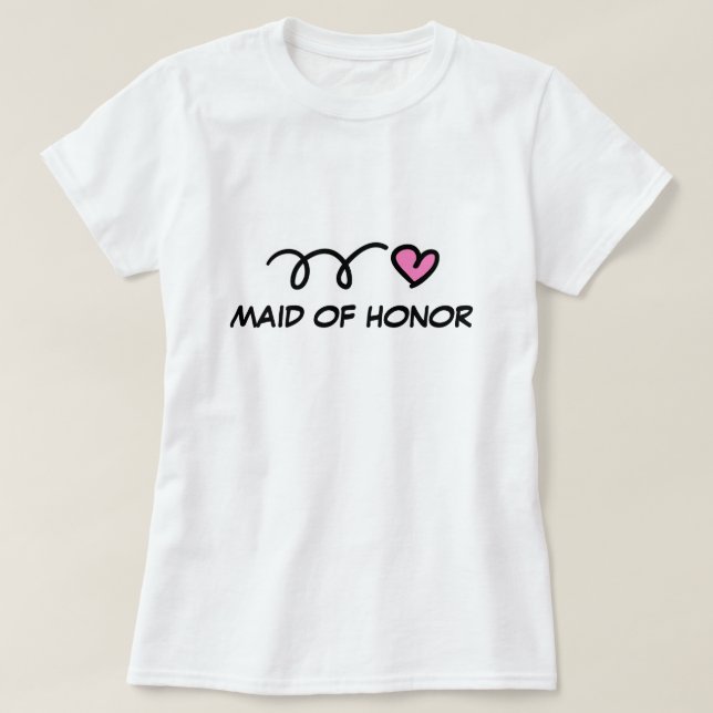T-shirt Chemise d'honneur avec coeur rose (Design devant)