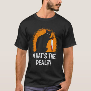 T-shirt Chemise d'horreur Chat avec couteau taché de sang 