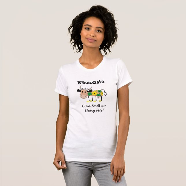 T-shirt Chemise d'humour d'air de laiterie du Wisconsin (Devant entier)