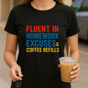 T-shirt Chemise d'Humour Parent De L'École ; Excuses De Fu