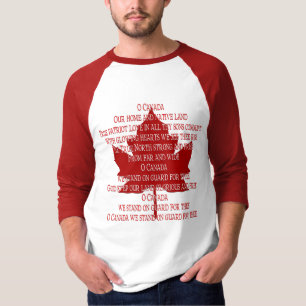T-shirt Chemise d'Hymne Canada Souvenir Chemises Canada Ca