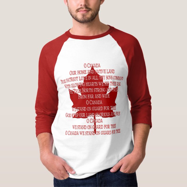 T-shirt Chemise d'Hymne Canada Souvenir Chemises Canada Ca (Devant)