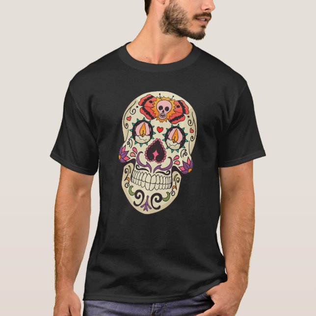 T-shirt Chemise Dia De Los Muertos pour hommes Crâne à suc (Devant)