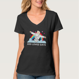 T-shirt Chemise Dieu Aime les Gays Drapeau Arc-en-ciel LGB
