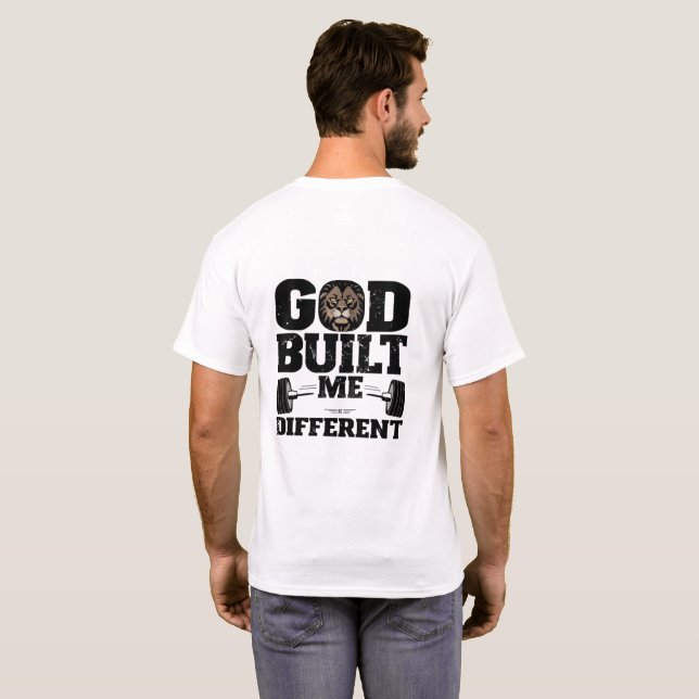 T-shirt Chemise Dieu m'a construit différemment | Motivati (Dos entier)
