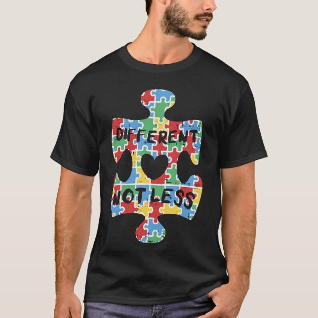 T-shirt Chemise Différent Pas Moins Puzzle de Sensibilisat (Devant)