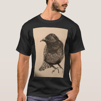T-shirt Chemise d'illustration d'oiseau étourneau de livre