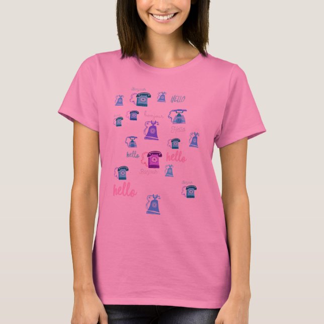 T-shirt Chemise d'illustration téléphonique (Devant)
