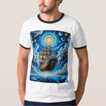 Chemise d'Imaginaire Surreal Cosmic Flying Ship