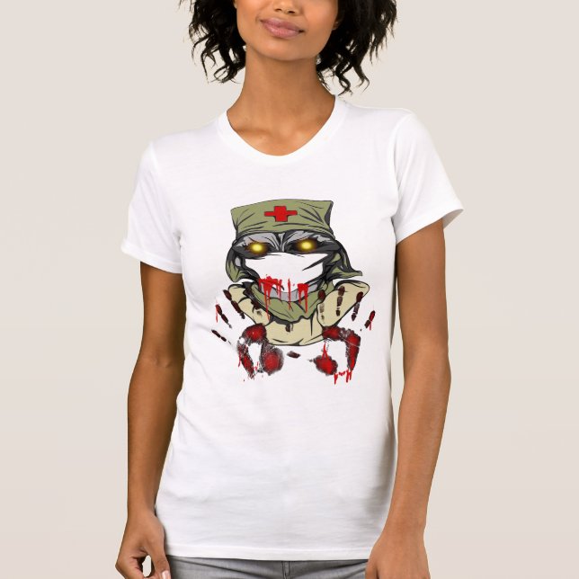 T-shirt Chemise d'infirmière de zombi (Devant)