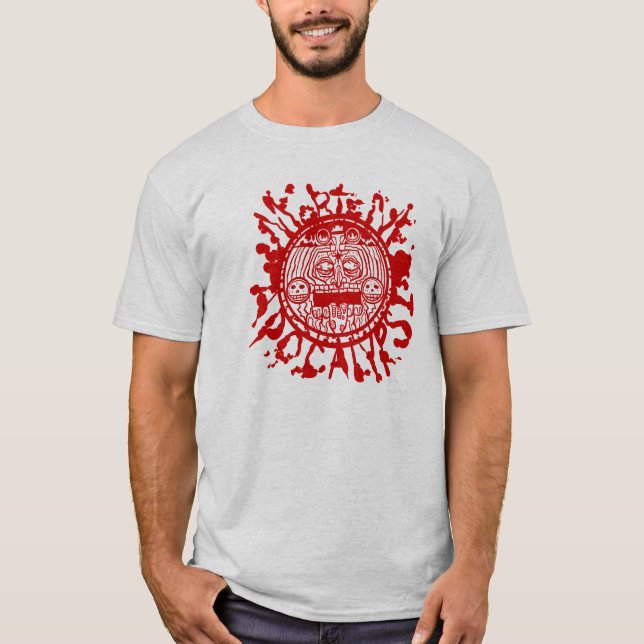 T-shirt Chemise d'insignes de Mortem Apocalypsi (rouge) (Devant)