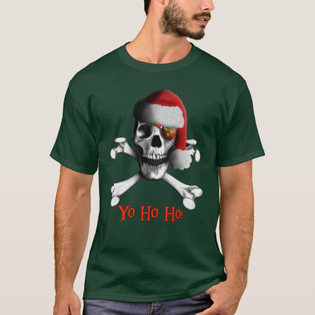 T-shirt Chemise d'obscurité de pirate de Noël (Devant)
