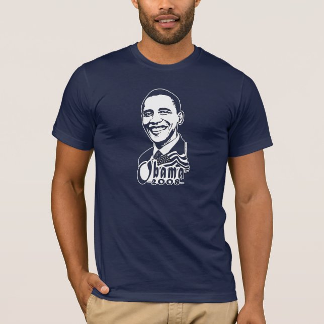 T-shirt Chemise d'obscurité du portrait 2008 d'Obama (Devant)