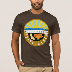 T-shirt Chemise d'or d'emblème de couleur de la Californi