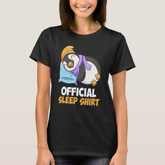 T-shirt Chemise Dormir Du Pingouin Drôle (Devant)