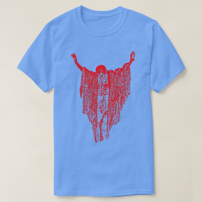 T-shirt Chemise d'os sèches - Pastel Goth Red Skeleton Dép (Design devant)