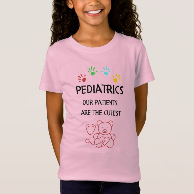 T-Shirt Chemise d'ours pédiatrique rose (Devant)