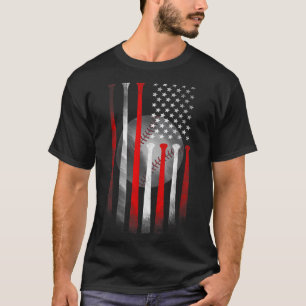 T-shirt Chemise Drapeau Américain Vintage Baseball Drapeau