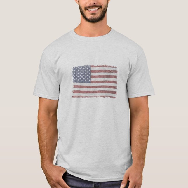 T-shirt Chemise Drapeau Américaine (Devant)
