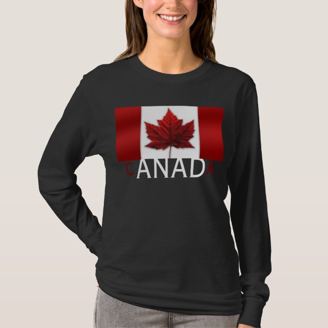 T-shirt Chemise Drapeau Canada Femmes Chemise Souvenir Can (Devant)