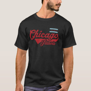 T-shirt Chemise drapeau Chicago Vintage Illinois USA Souve