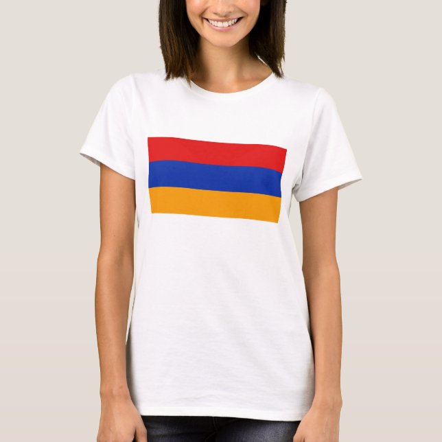 T-shirt Chemise drapeau d'Arménie x carte (Devant)