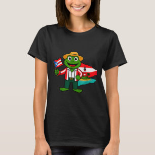 T-shirt Chemise Drapeau Grenouille Coqui de Porto Rico Pou