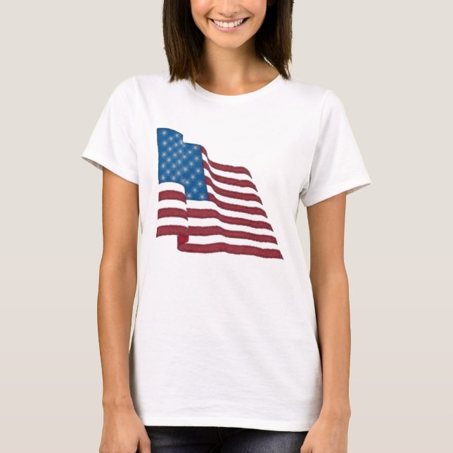 T-shirt Chemise Drapeau US (Devant)